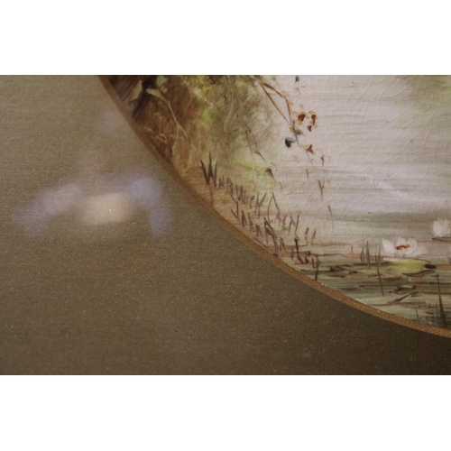 119 - J Bailey Aynsley artist plates depicting Warwick Castle, framed and mounted