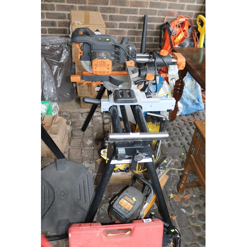 496 - Evolution Mitre Saw on stand