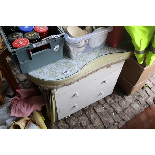 507 - Painted Chest of drawers with Dressing table top