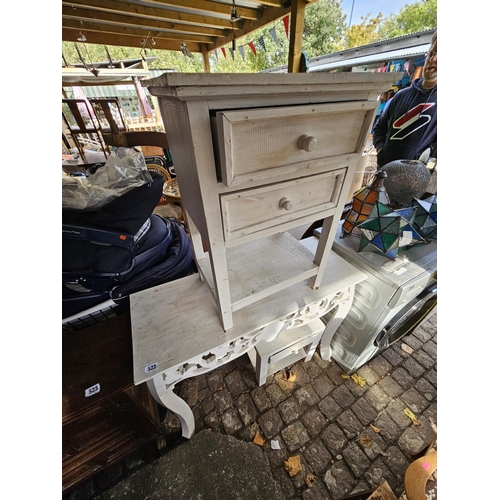 522 - White painted side table and Bedside unit