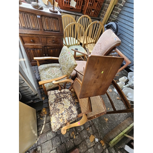 529 - Collection of 19thC and later chairs and a table