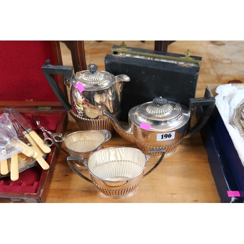 100 - Good Collection of assorted Silver plated Mappin & Webb salver, Edwardian Silver plated 4 piece tea ... 