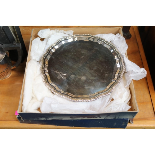 100 - Good Collection of assorted Silver plated Mappin & Webb salver, Edwardian Silver plated 4 piece tea ... 