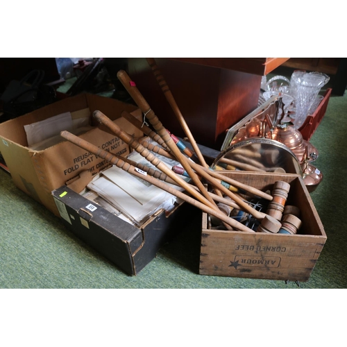 171 - Vintage Croquet set with Hoops and ball