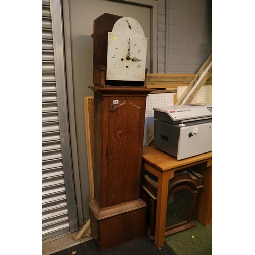 213 - 19thC Oak cased Longcase clock with roman numeral dial