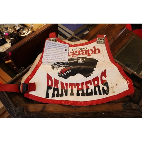 112 - Local Interest; Peterborough's Panthers Devon Shirts Bib - Crump won the treble riding for Peterboro... 