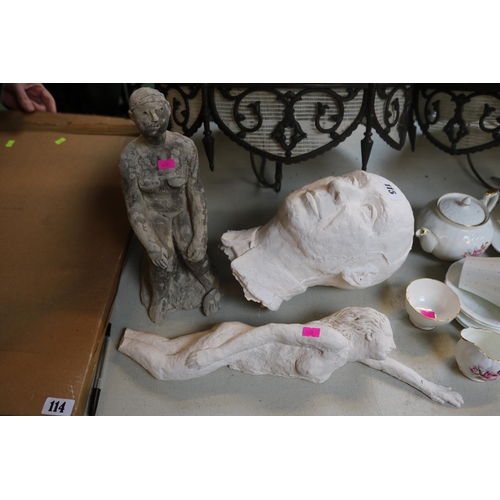 115 - Collection of Plaster Studio Art Sculptures inc Nudes