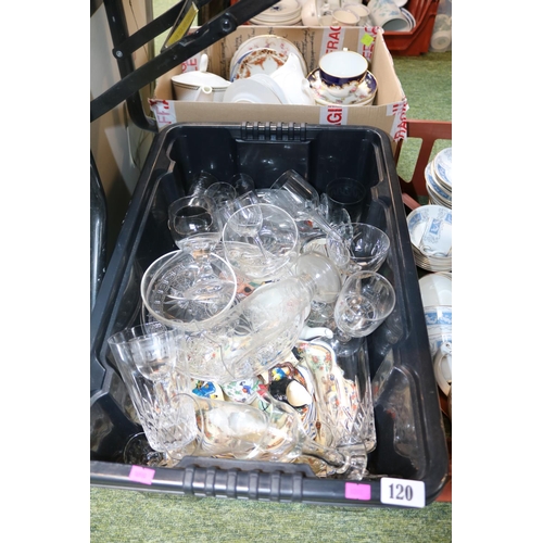 119 - Box of assorted glassware and ceramics inc. Kelboro brothers character Jug, Royal Venton ware etc