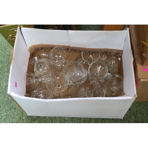 136 - Box of assorted Etched and cut glassware