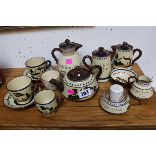 163 - Collection of assorted Watcombe and Mottoware to include Tea ware, sugar bowls etc