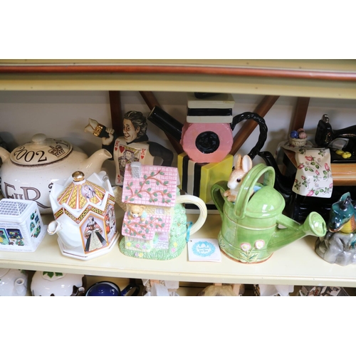 168 - Large collection of Cardew designs and other Novelty Teapots to include Wood of Burslem Dragon, Wade... 