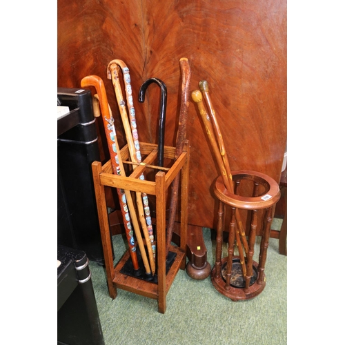 180 - Collection of assorted Walking sticks and 2 stick stands