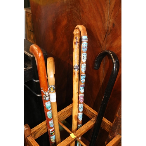 180 - Collection of assorted Walking sticks and 2 stick stands