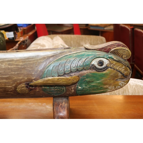 181 - Indonesian Large carved wooden drum in the form of a Fish