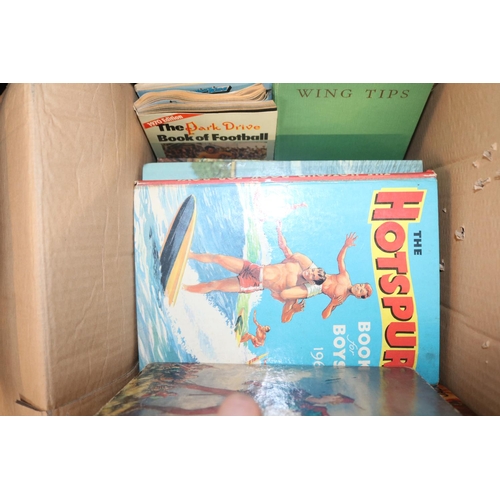 202 - Box of assorted Vintage Children's annuals and ephemera to include Lion, Hawkeye, Hotspur etc