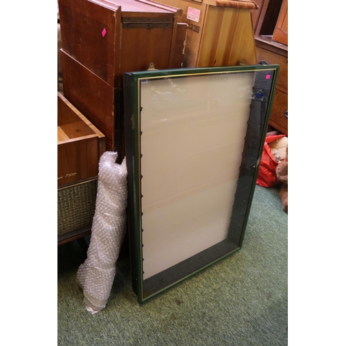 234 - Large Glazed wall collectors cabinet with shelves