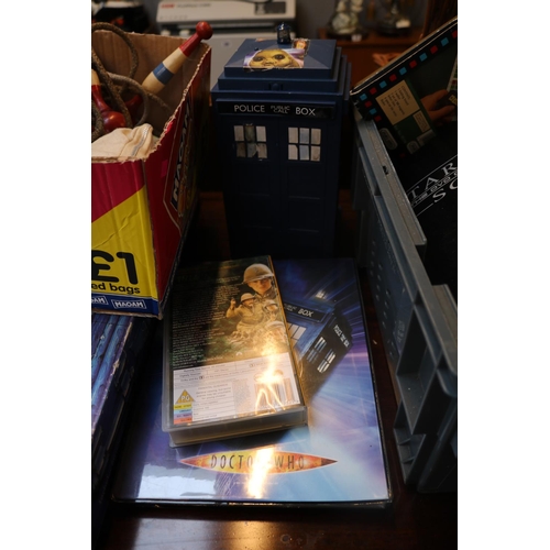 242 - Collection of assorted Vinyl Records, Doctor Who Battles in Time Trading Cards and assorted Children... 