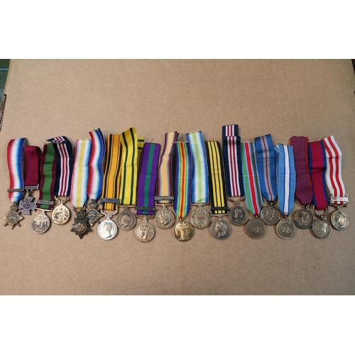 254 - collection of Military Medal Miniatures to include The George Medal, Civilisation Medal, Gulf Medal ... 