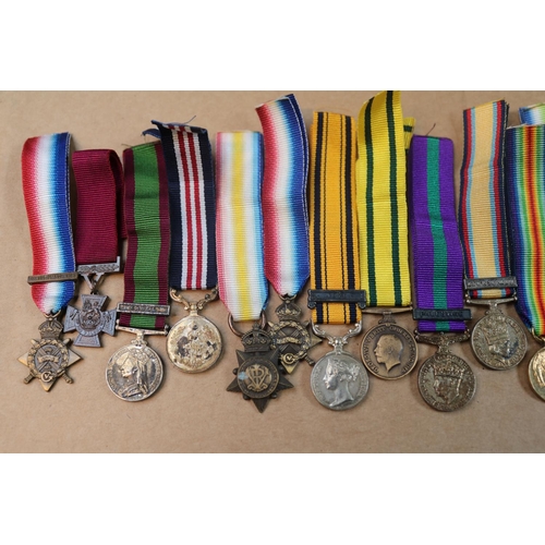 254 - collection of Military Medal Miniatures to include The George Medal, Civilisation Medal, Gulf Medal ... 