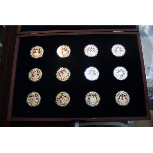 261 - Charles III Limited edition Set of 12 Coins gold plated 2023 320 of 1500 in wooden case