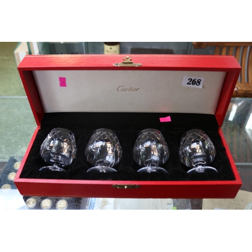 268 - Set of 4 Cartier Brandy Bowls in fitted case