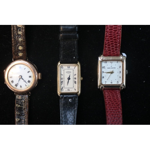 276 - Collection of 3 watches inc. Rotary Rectangular faced ladies watch, 9ct Gold watch and a Daniel Hech... 