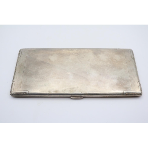 337 - Double Silver Cigarette Case with machined detail Birmingham 1937 240g total weight