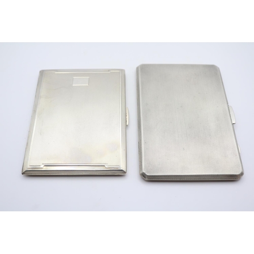 338 - 2 Good Quality Early 20thC Silver machined Cigarette Cases 345g total weight