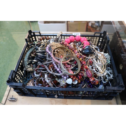 343 - Large container of assorted Costume jewellery inc. Necklaces, Bangles etc