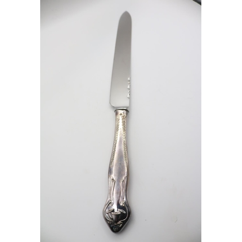 356 - Cased 'The Brides Knife' with Silver handle