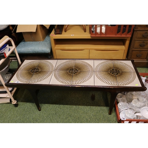 402 - Mid Century Teak 1960s Tile topped coffee table