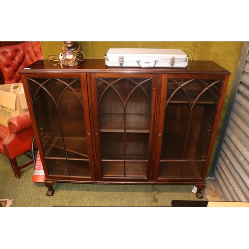 408 - 20thC Mahogany Glazed China cabinet on ball and claw feet