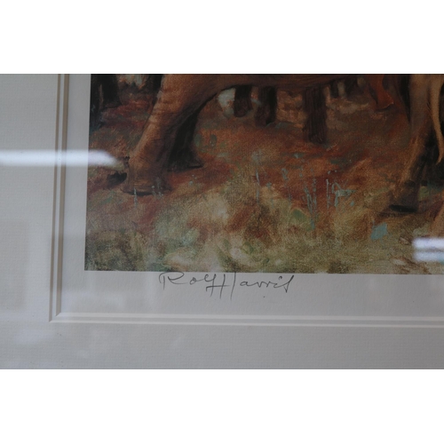 70 - Framed Artist Proof by Rolf Harris depicting elephant with Calf signed in Pencil A/P 38 of 105. 54 x... 