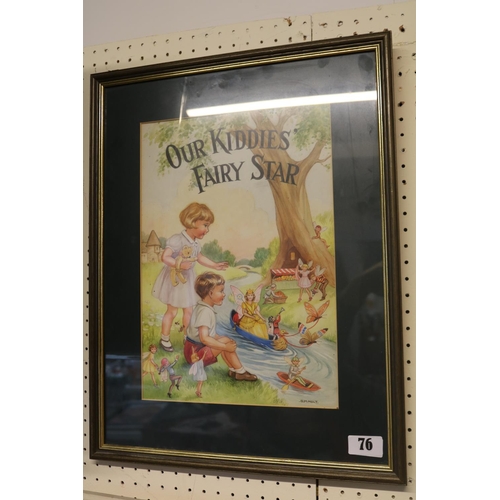 75 - G M Holt 'Our Kiddies Fairy Star' watercolour illustration 36 x 25cm mounted and framed