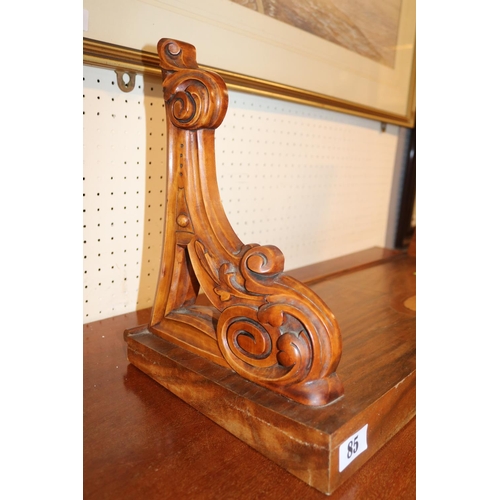 85 - Large Edwardian Walnut carved bookstand 71cm in Length