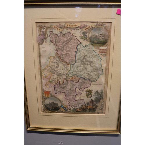 87 - Framed Map of Huntingdonshire by Thomas Kitchin dated 1748 & a Map of Huntingdonshire by T Moule 184... 