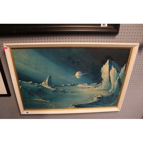 95 - Framed Print of Saturn moonscape