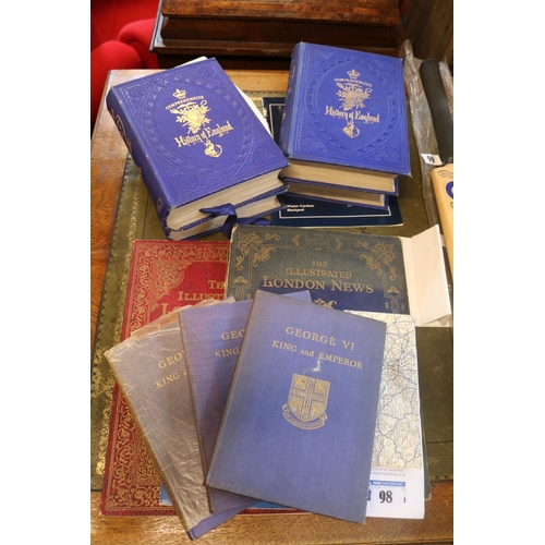 98 - 4 Volumes of Comprehensive History of England Blackie and Son and assorted Royal Navy related books