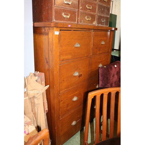 398 - Modern Heavy construction chest of Seven drawers with shell cup handles