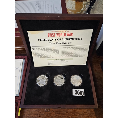 369J - Cased First World War Three Coin Set 2014