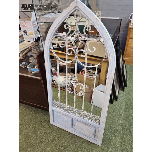 252E - Large Garden Mirror with scroll work decoration