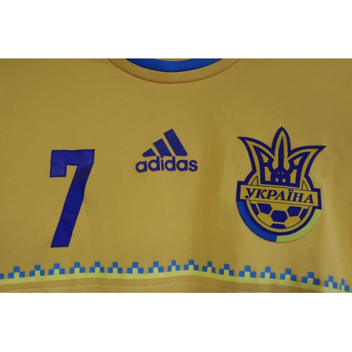 12 - ANDRIY SHEVCHENKO 2012 MATCH WORN UKRAINE JERSEY 

The Adidas yellow #7 jersey was worn by the Ukrai... 