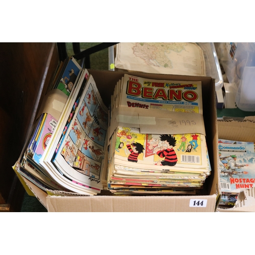 144 - Large Collection of assorted Beano and other comics inc. Commando etc