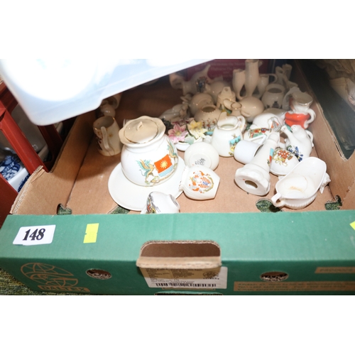 148 - 2 Boxes of assorted ceramics inc. Wedgwood, Royal Albert Old Country Roses etc