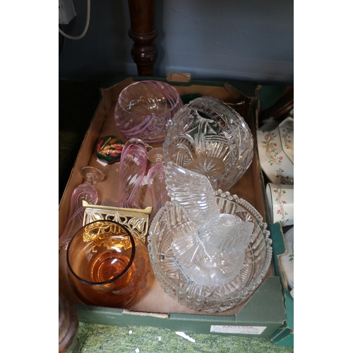 180 - 2 Boxes of assorted ceramics and glassware inc. Johnson Brothers