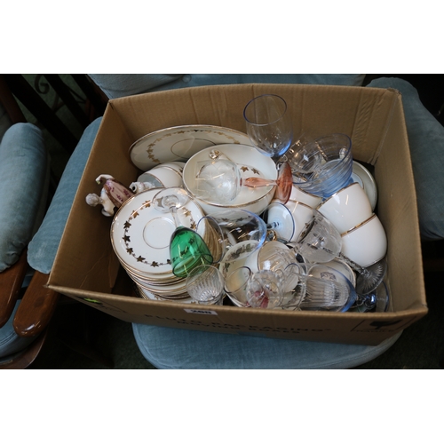 208 - 2 Boxes of assorted glassware and Silver plated tableware's