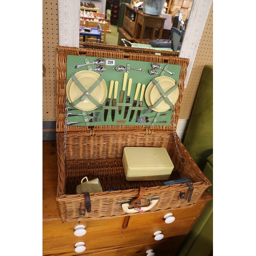 219 - Brexton Vintage Picnic set in wicker case