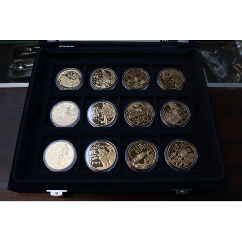 331 - Cased Set of 12 - The Centenary of the First World War Coin Collection Gold Plated with certificates