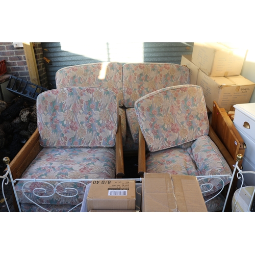 515 - Ercol Sofa Suite with Cane sides