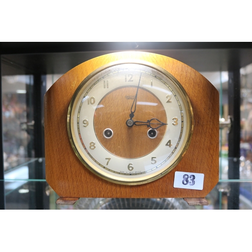 83 - Oak cased Smiths Enfield mantel clock